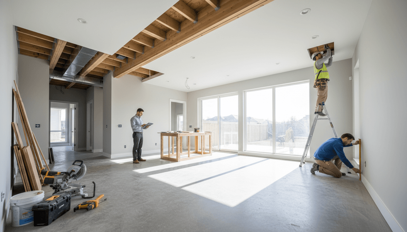 Newly completed interior renovation with fresh walls and natural light